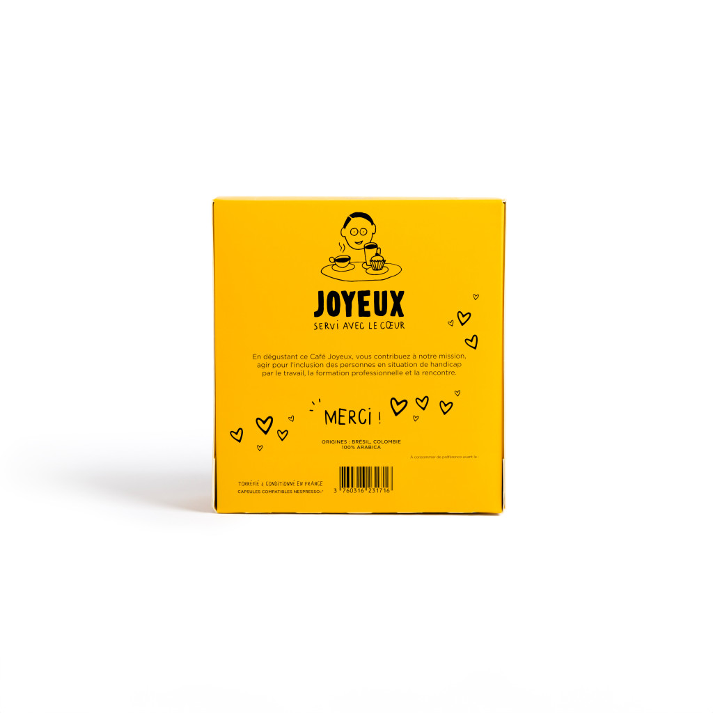Café en capsules x50 l'Extraordinaire  : packaging dos - Café Joyeux
