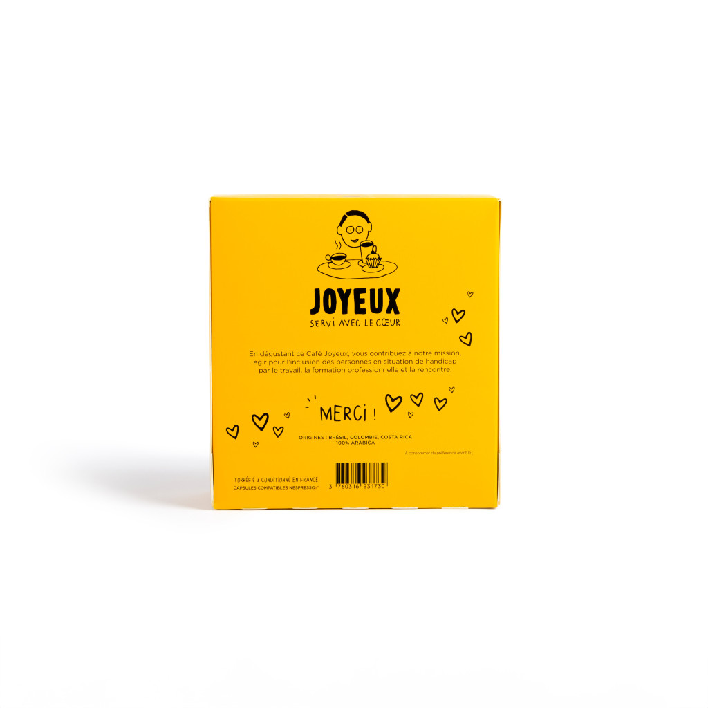 Café en capsules x50 le Rayonnant : packaging dos