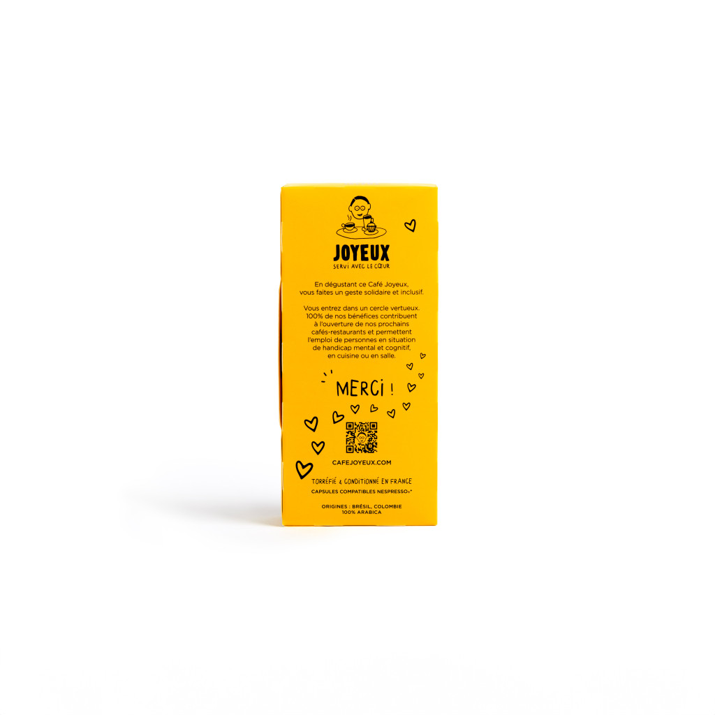 Coffee in capsules x10 l'Extra-ordinaire : packaging dos - Café Joyeux
