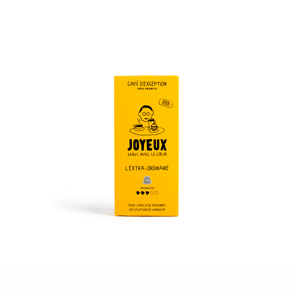 Coffee in capsules x10 l'Extra-ordinaire : packaging face - Café Joyeux