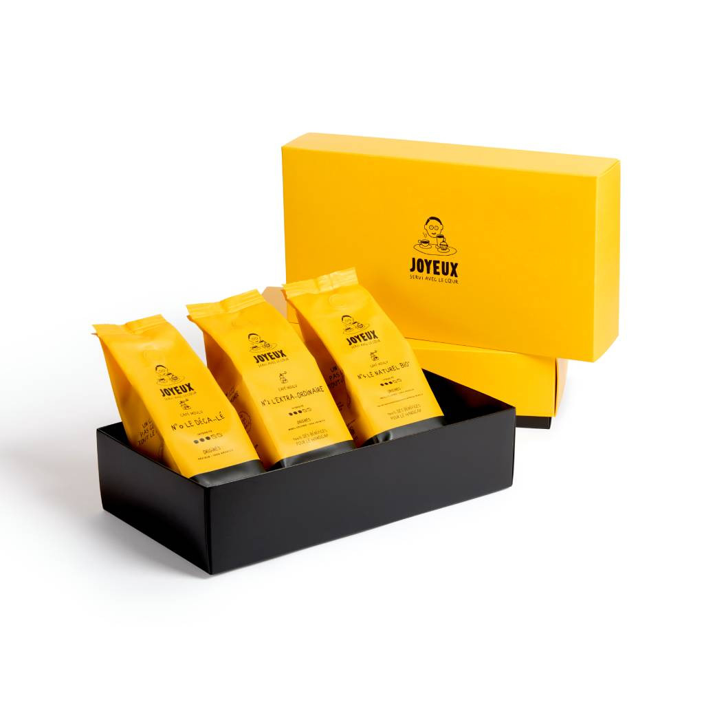 Coffret dégustation de café moulu - 3x250G - Ouvert