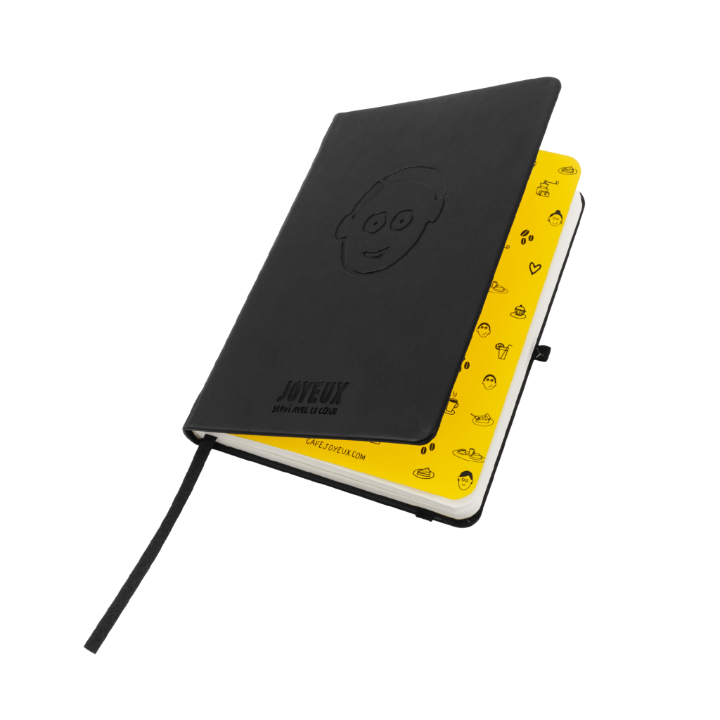 Café Joyeux - Petit carnet à écrire - Vue de côté