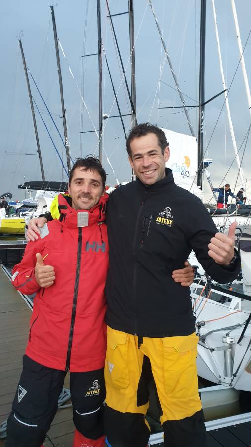 Nicolas d'Estais et Léo Deblesse, skippers du bateau Café Joyeux