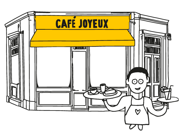 Illustration d'un Café Joyeux