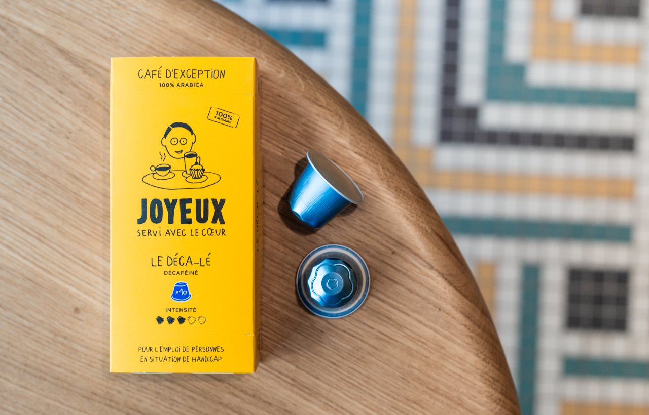 Café en capsules Café Joyeux : du café de spécialité 100% solidaire pour l'inclusion professionnelle des personnes en situation de handicap